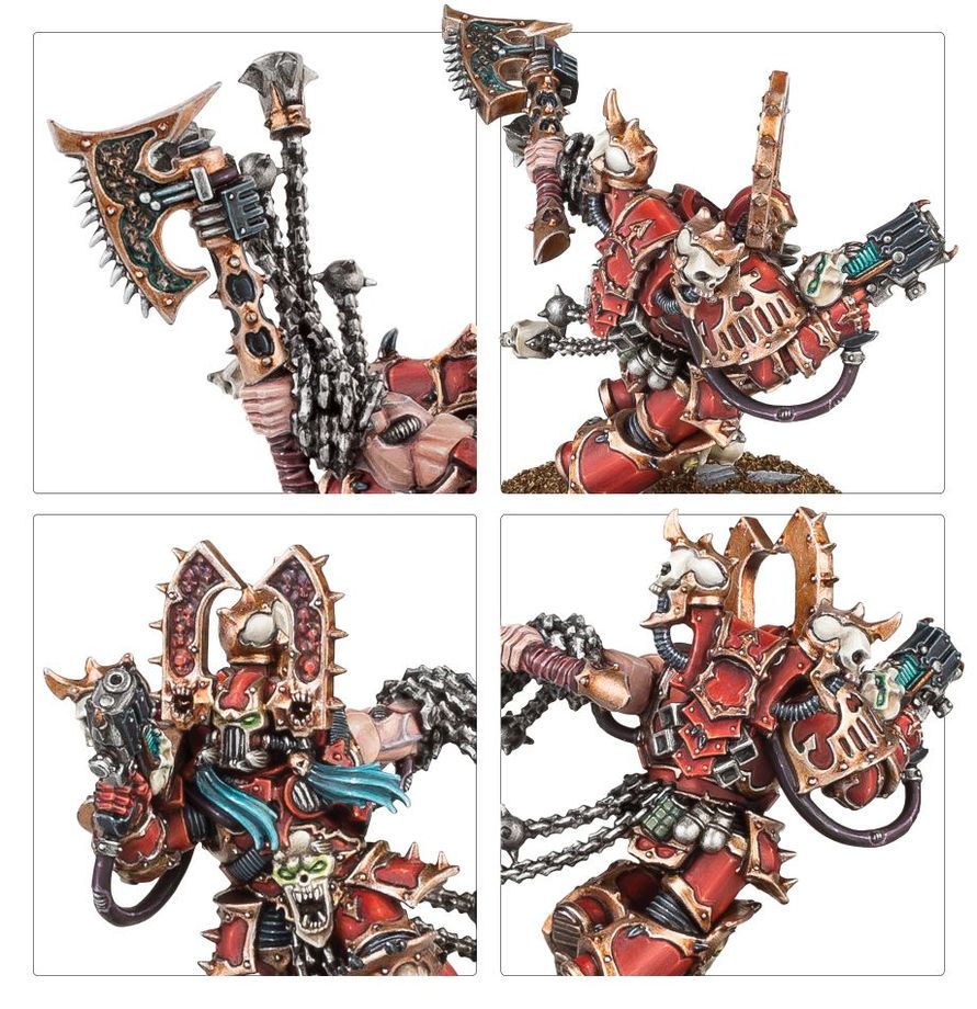 Khârn the Betrayer advancing into battle alongside World Eaters warriors