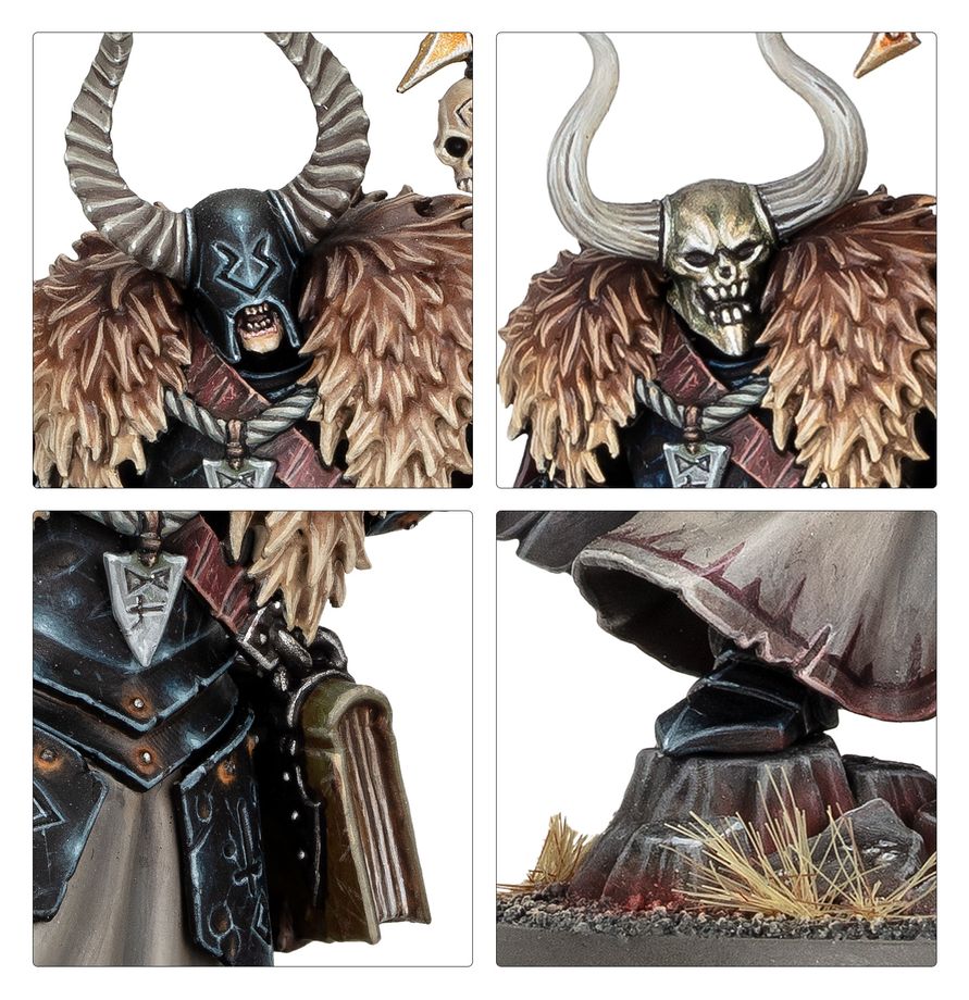 Rear view of the cape details on the Chaos Sorcerer Lord