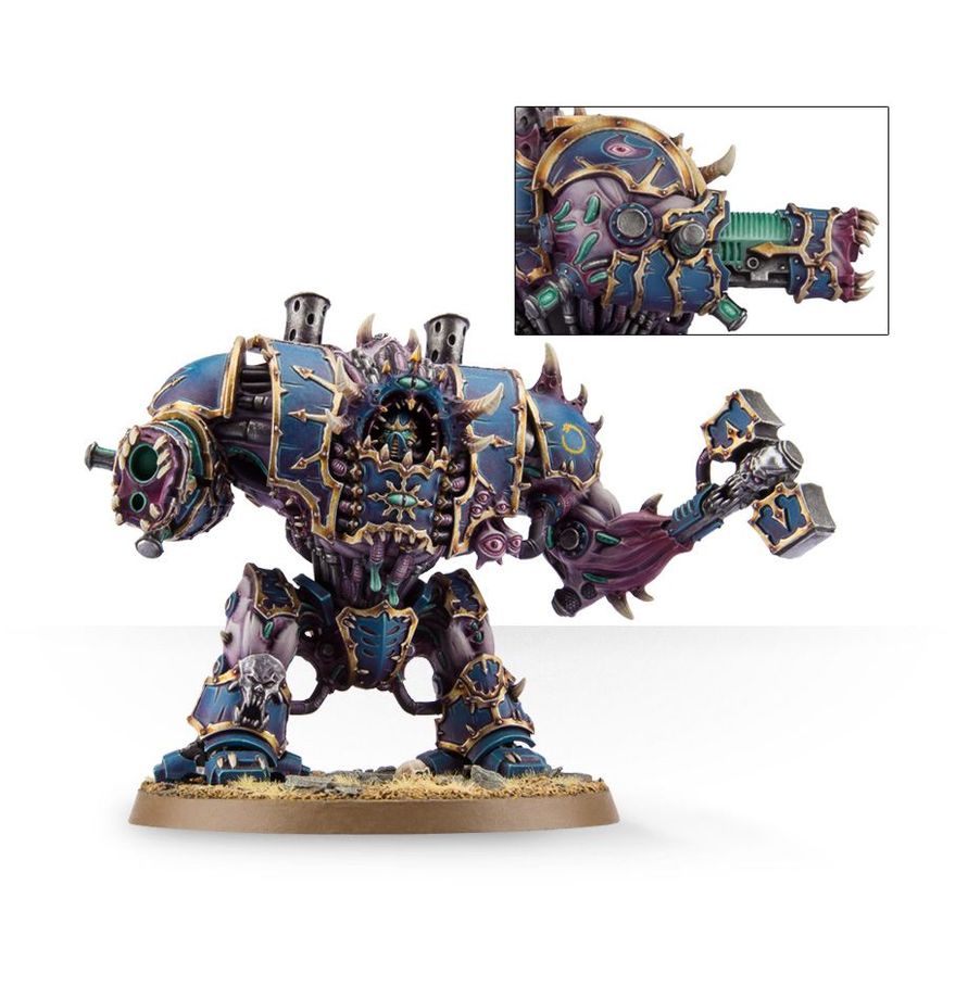 Detail zmutovaného pancíře a mechanických částí modelu Helbrute