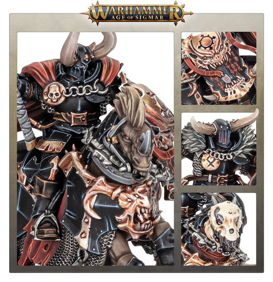 Chaos Knights Standard Bearer with a dark icon aloft