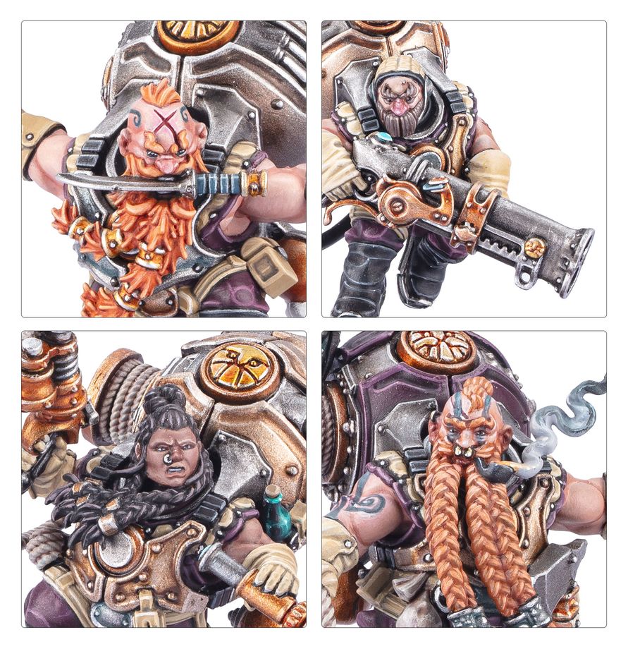 A fully painted Vongrim Harpoon Crew deployed on a gaming table