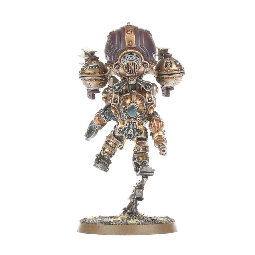 Close-up of the Null-Khemist miniature showing backpack details