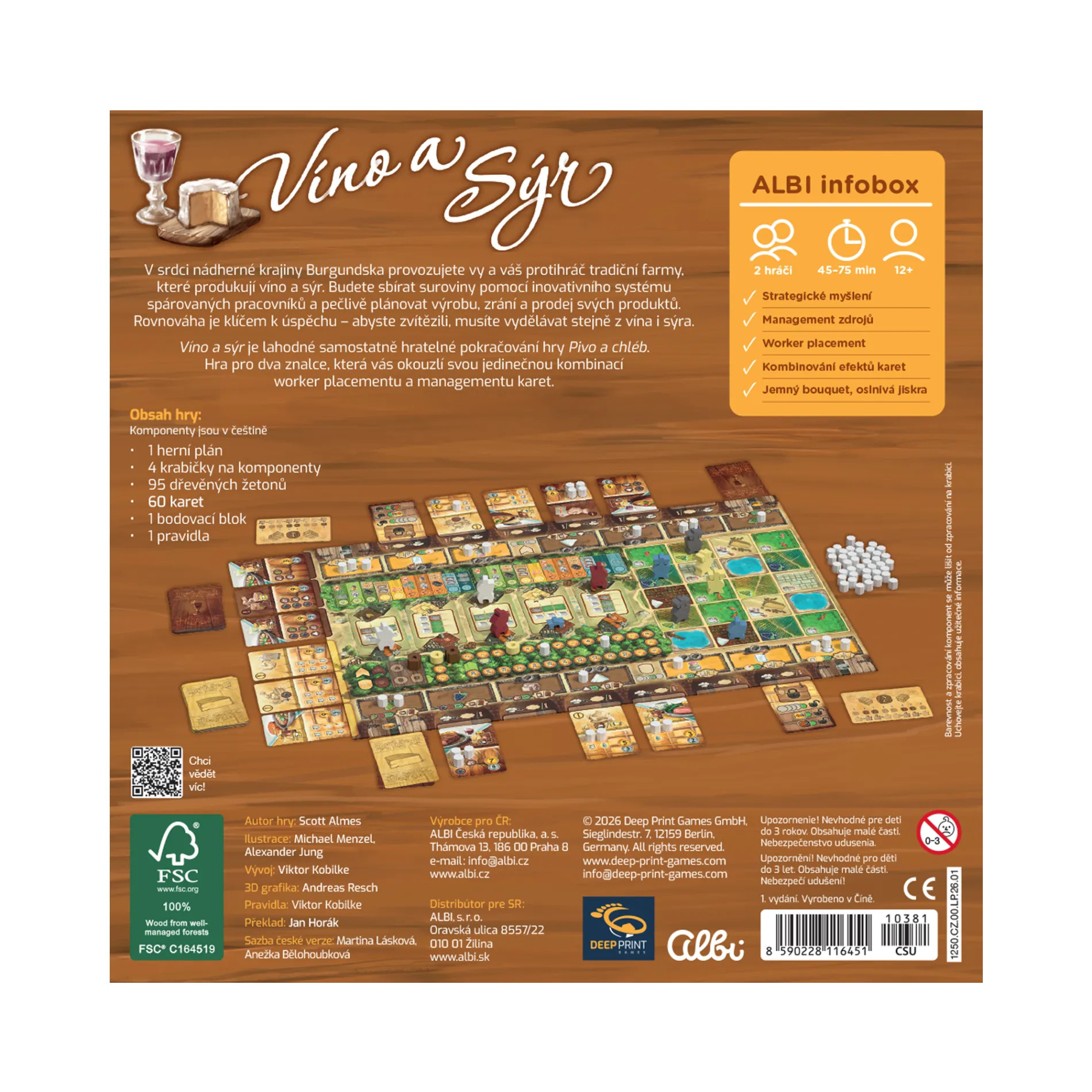 The Wine and Cheese game board.