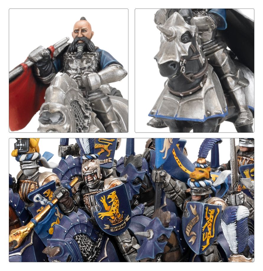 Formace Empire Knights připravená k útoku na herním plánu