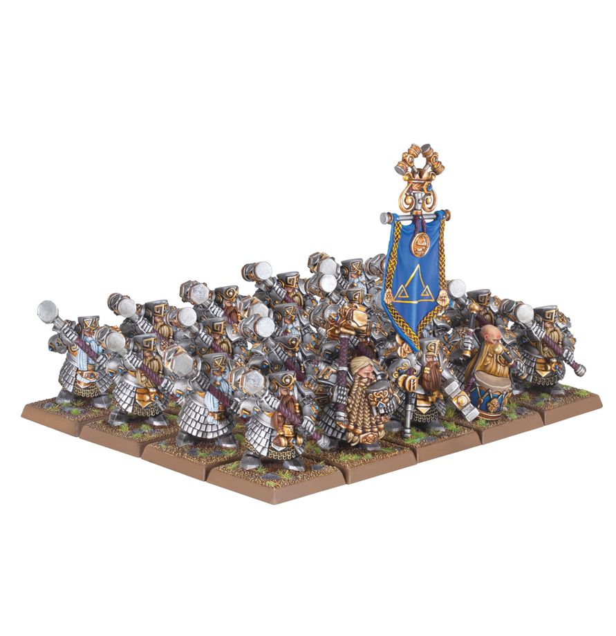 Multi-part plastic Dwarf Hammerers models holding great hammers