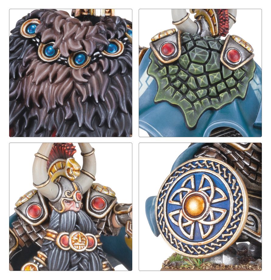 Rear view of the Dwarf Lord on foot showing fine cape drapery