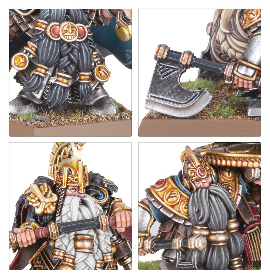 Detailed view of the shield bearers carrying the lord