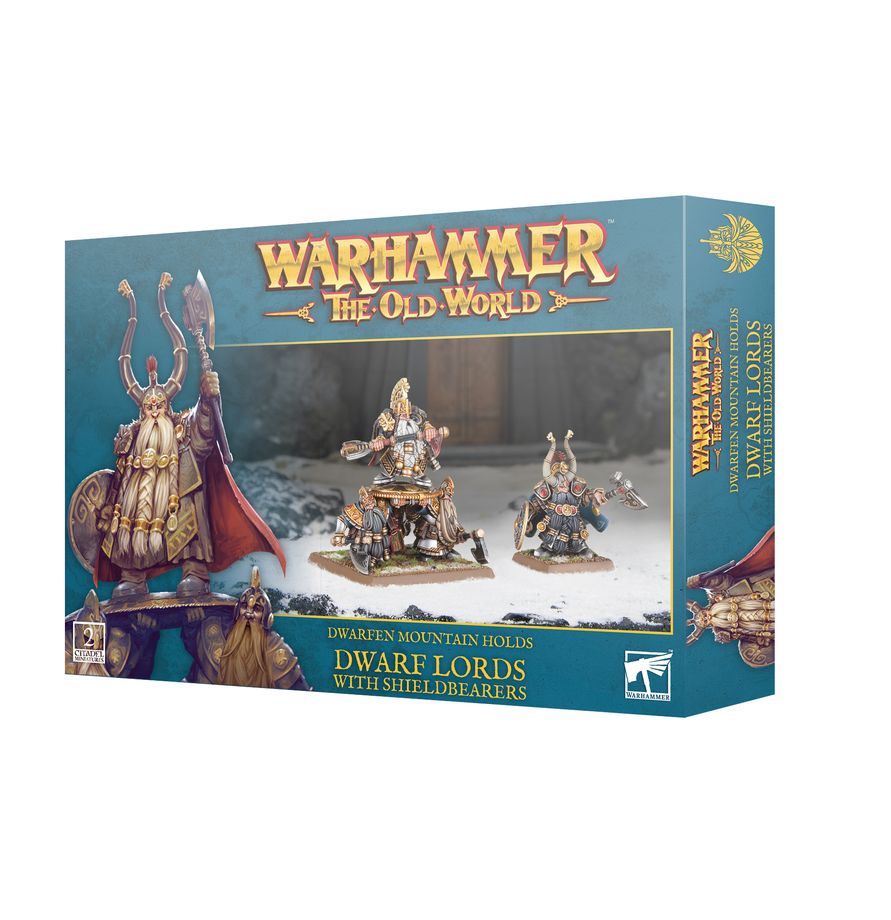 Close-up on the intricate details of the Dwarf Lord on Shieldbearers