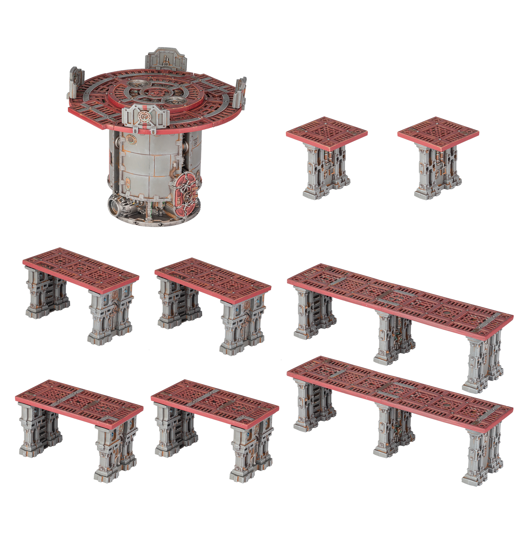 Detailed view of the Bheta-Decima modular walkways and platforms.