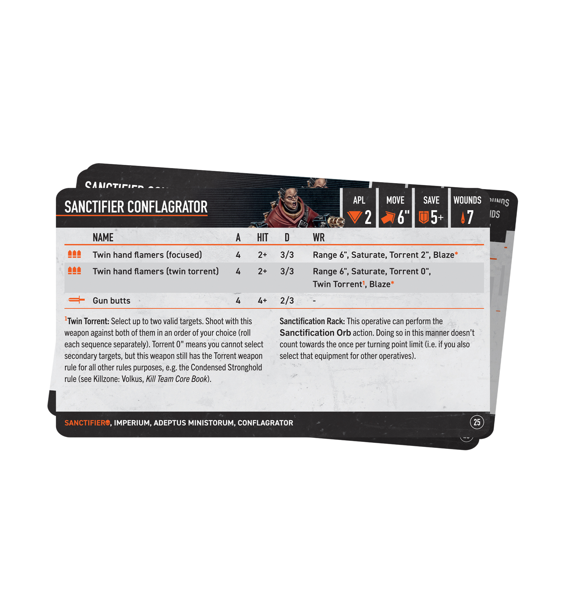 Sanctifiers Datacards detail