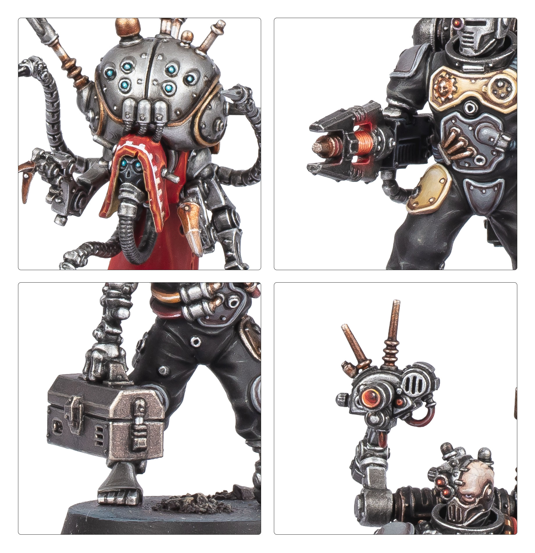 Close-up of the miniatures