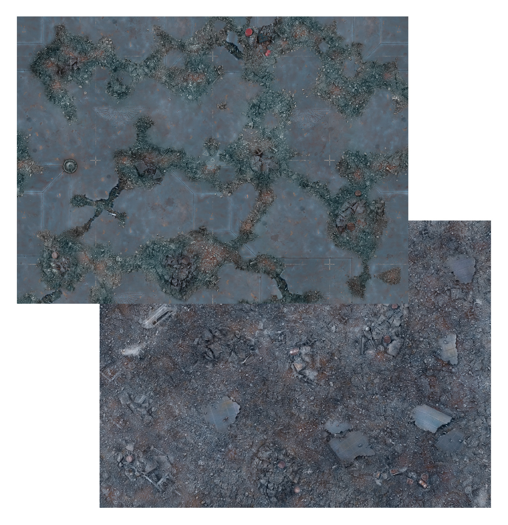 Close-up of terrain textures.