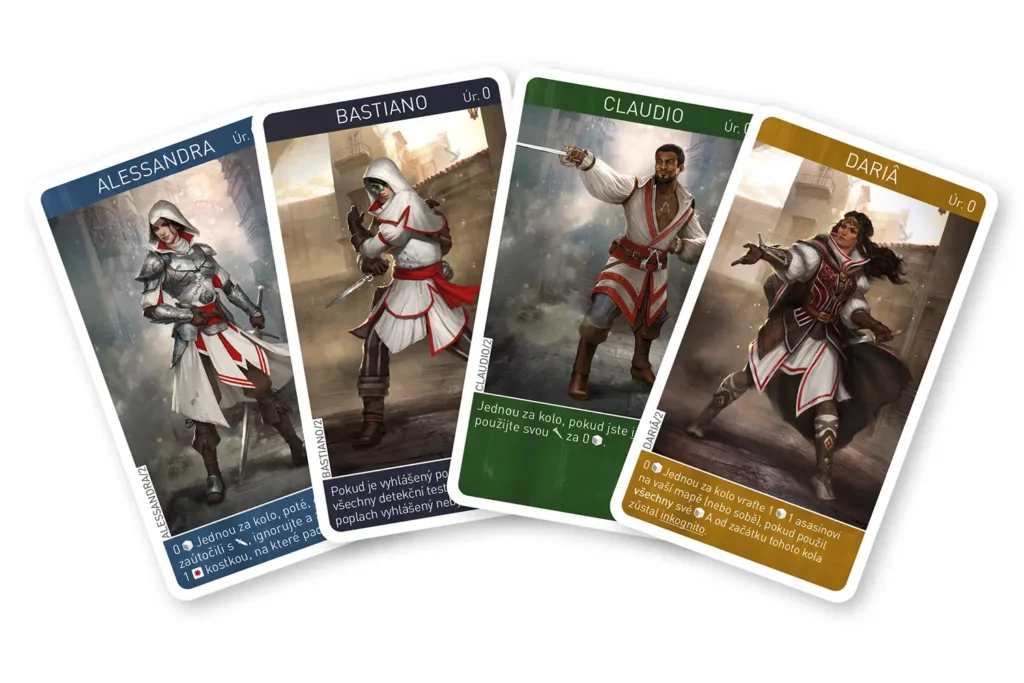 Detailed cards of equipment and skills.