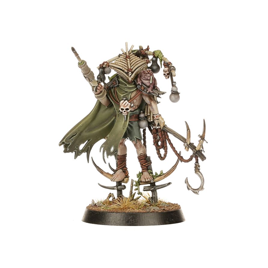 Close up of Rotmire Creed miniatures