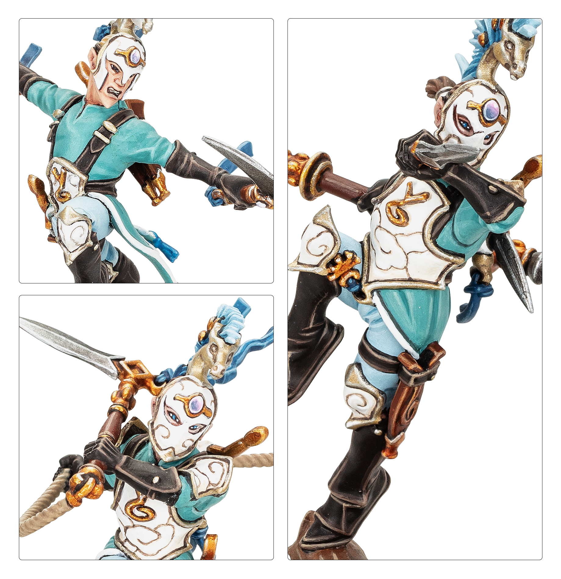 Close-up of Ydrilan Riverblades miniatures