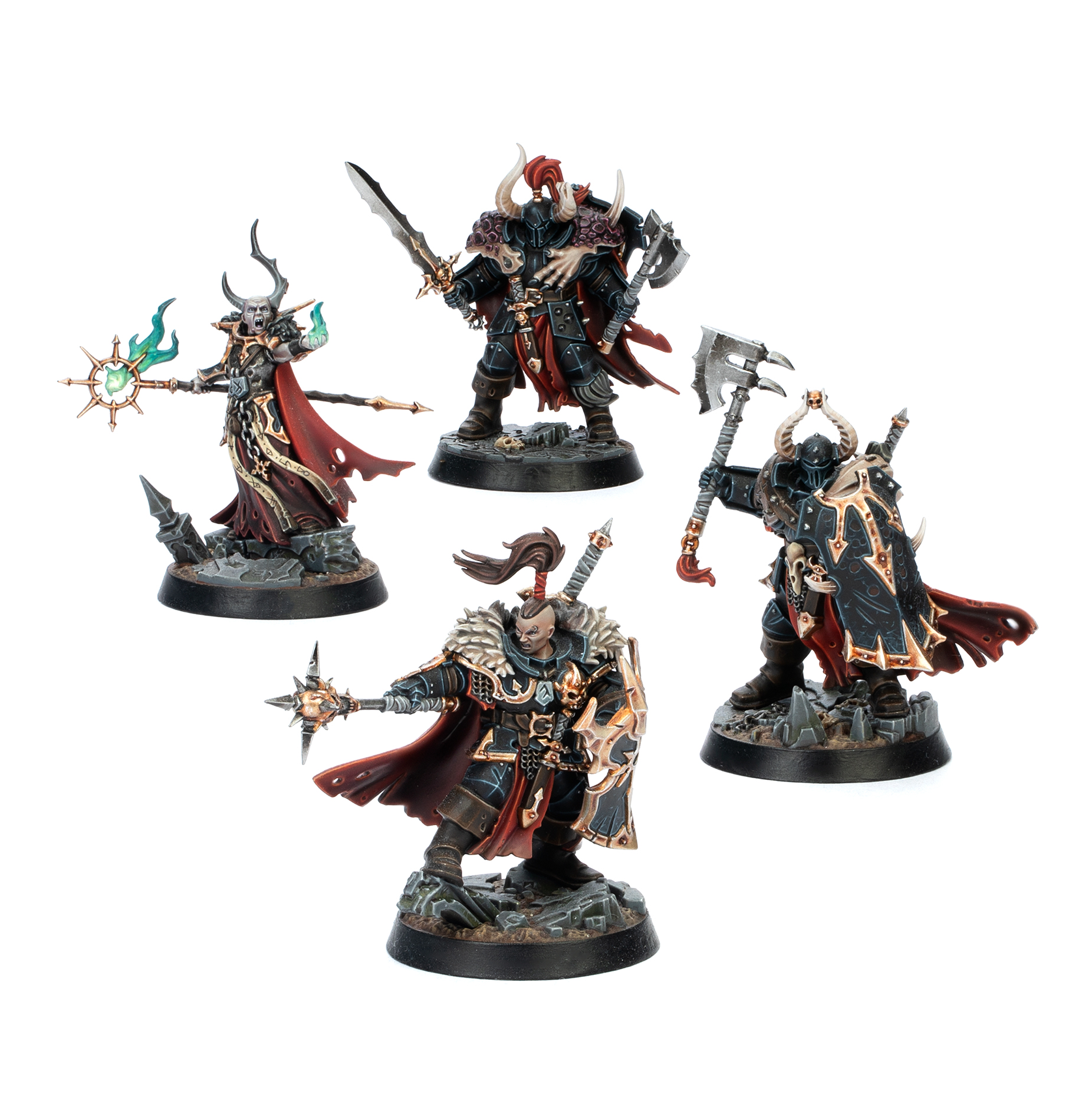 Detailed view of Chaos miniatures