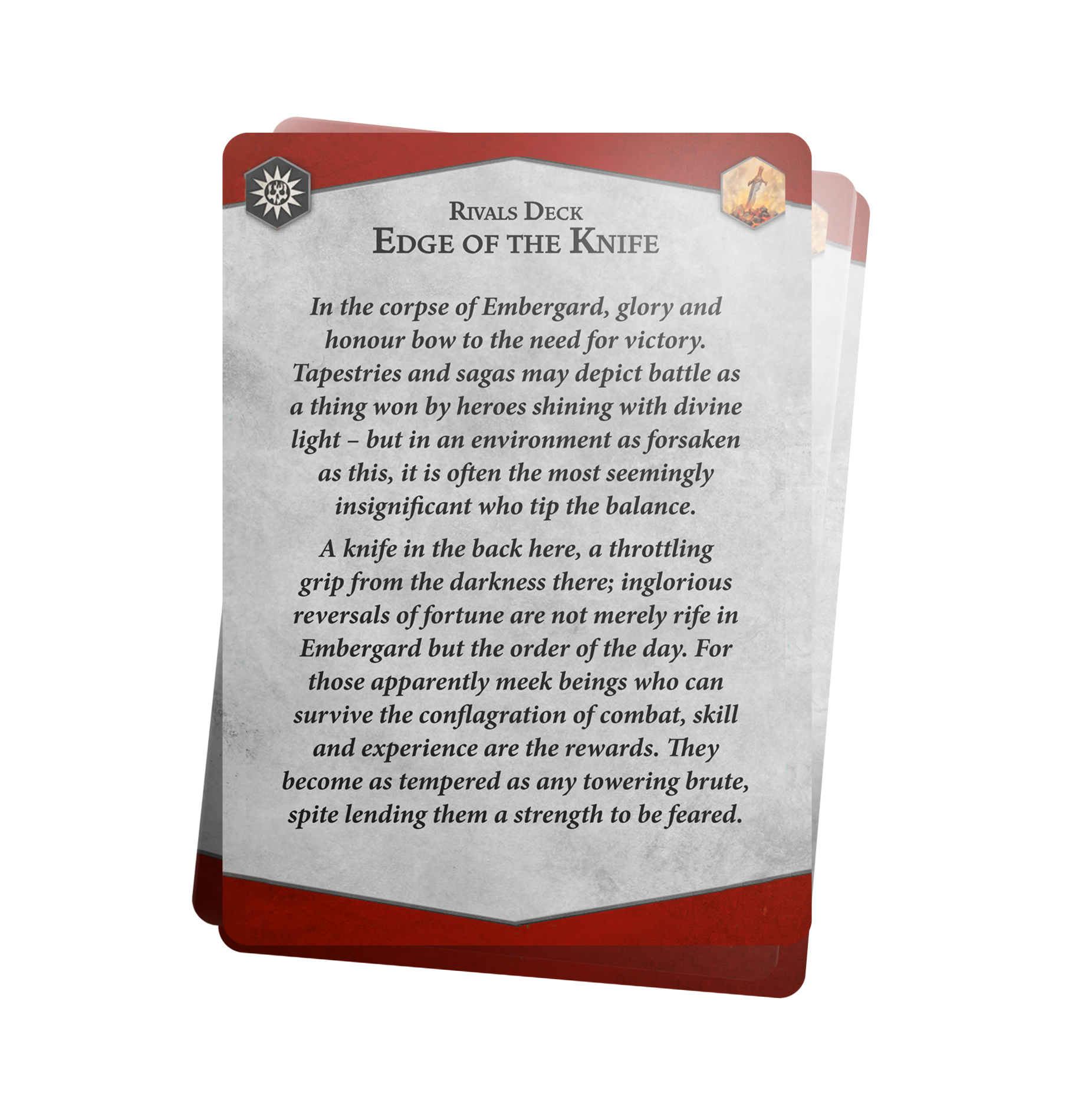 Close-up of the Edge of the Knife cards