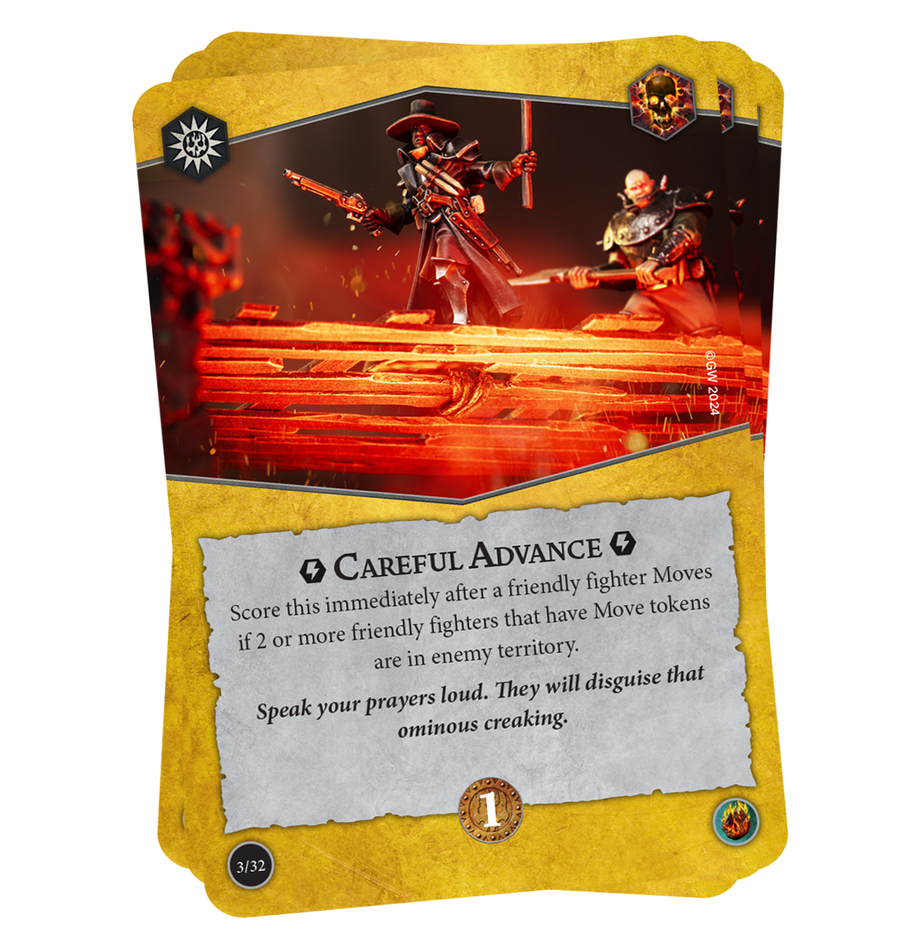 Close-up of the Wrack and Ruin cards