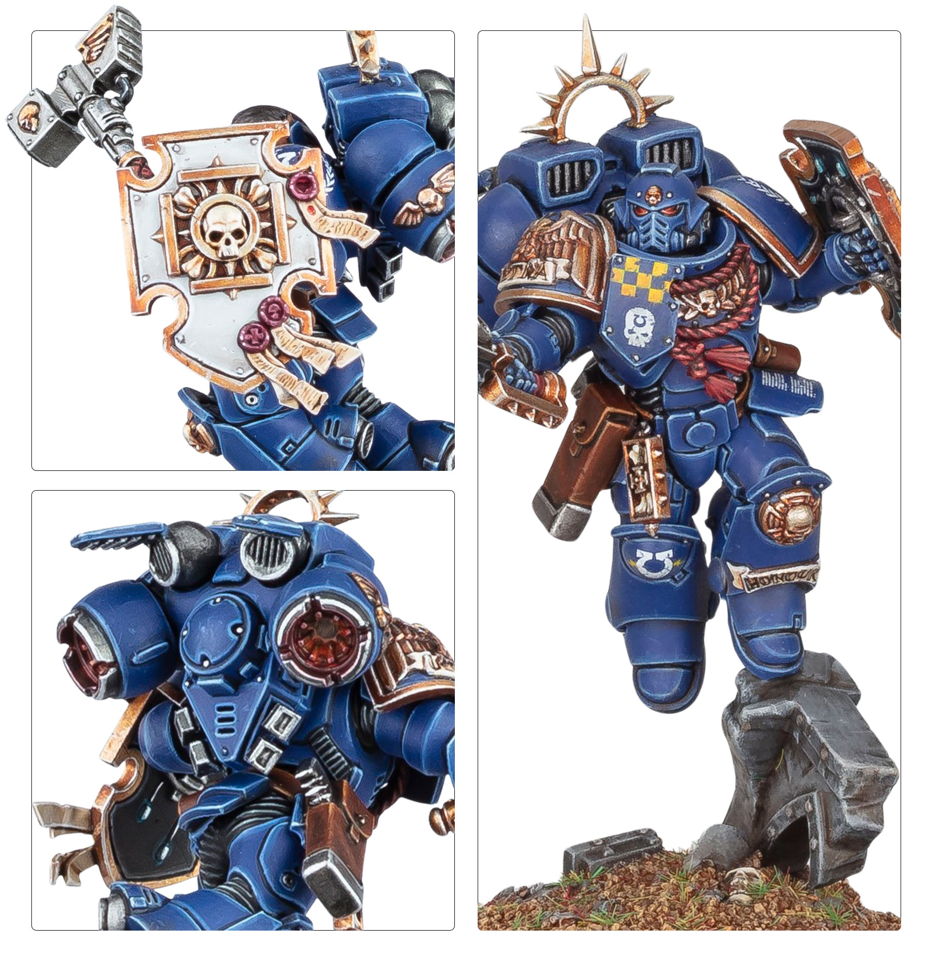 Painted Space Marines Captain model showcase