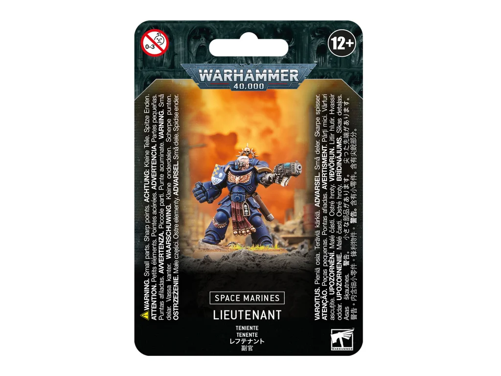 Close-up of Space Marines Lieutenant miniature