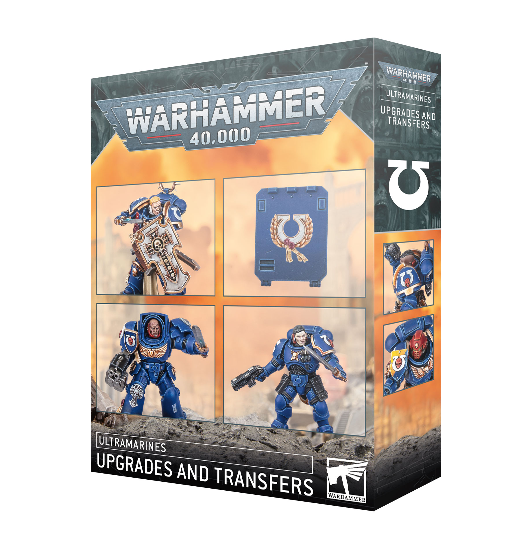Detailed view of Ultramarines upgrade sprues and transfers
