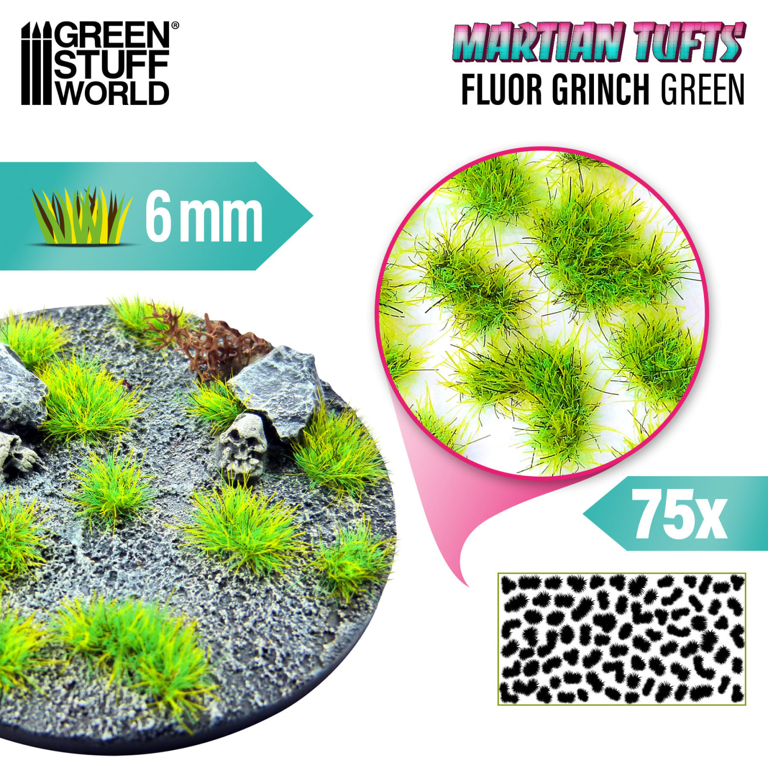 Martian Fluor Tufts - FLUOR GRINCH GREEN