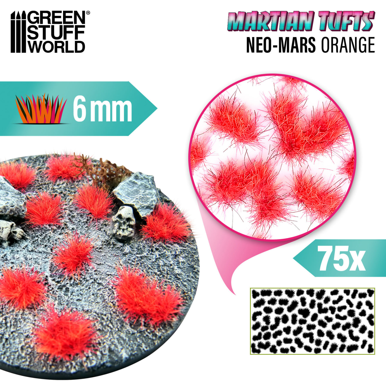 Martian Fluor Tufts - NEO-MARS ORANGE