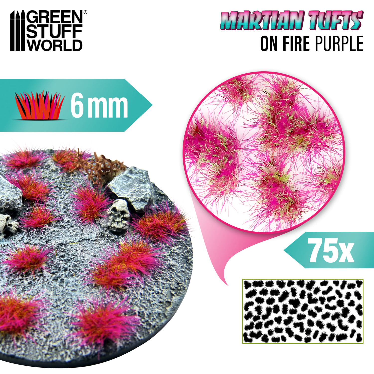 Martian Fluor Tufts - ON FIRE PURPLE