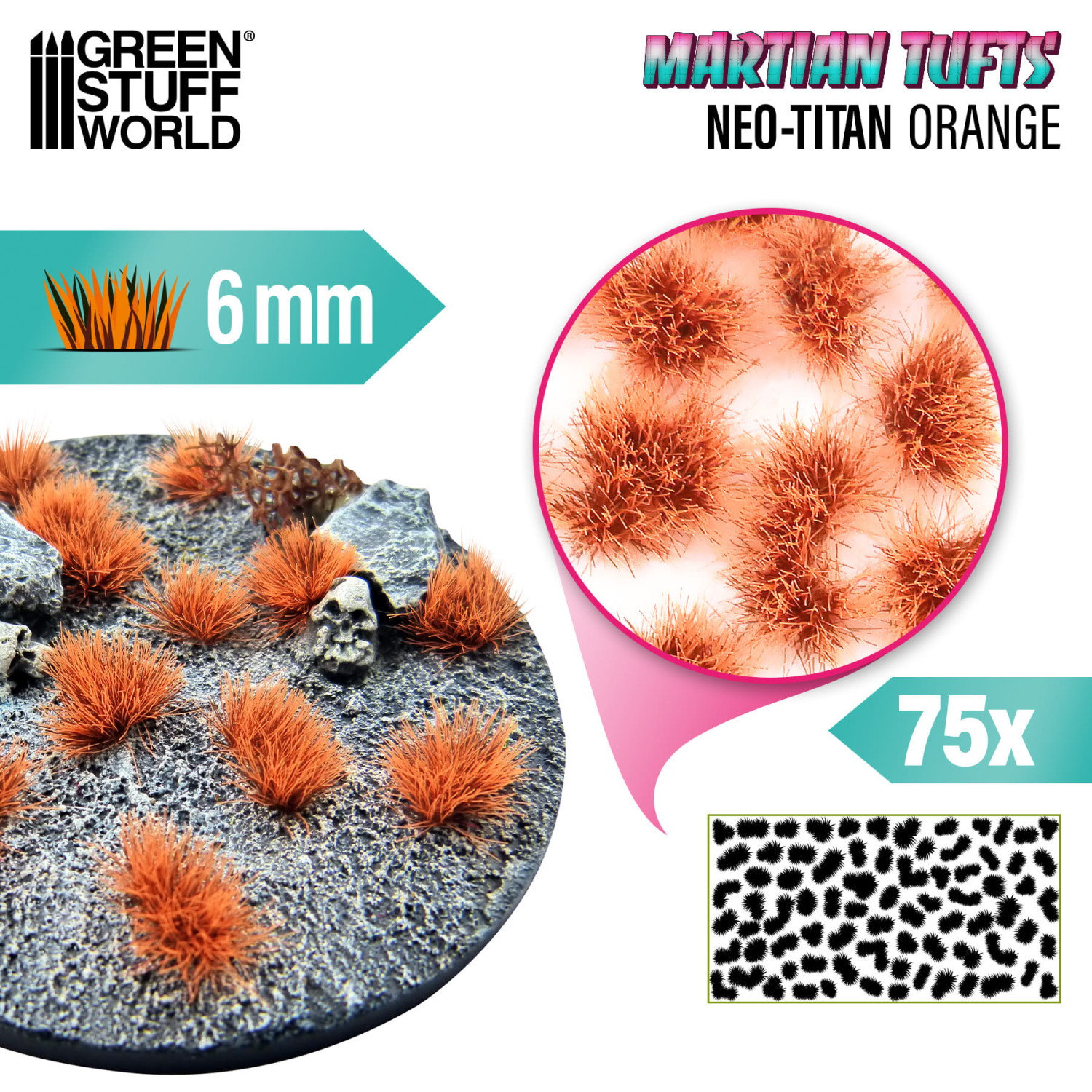 Martian Fluor Tufts - NEO-TITAN ORANGE