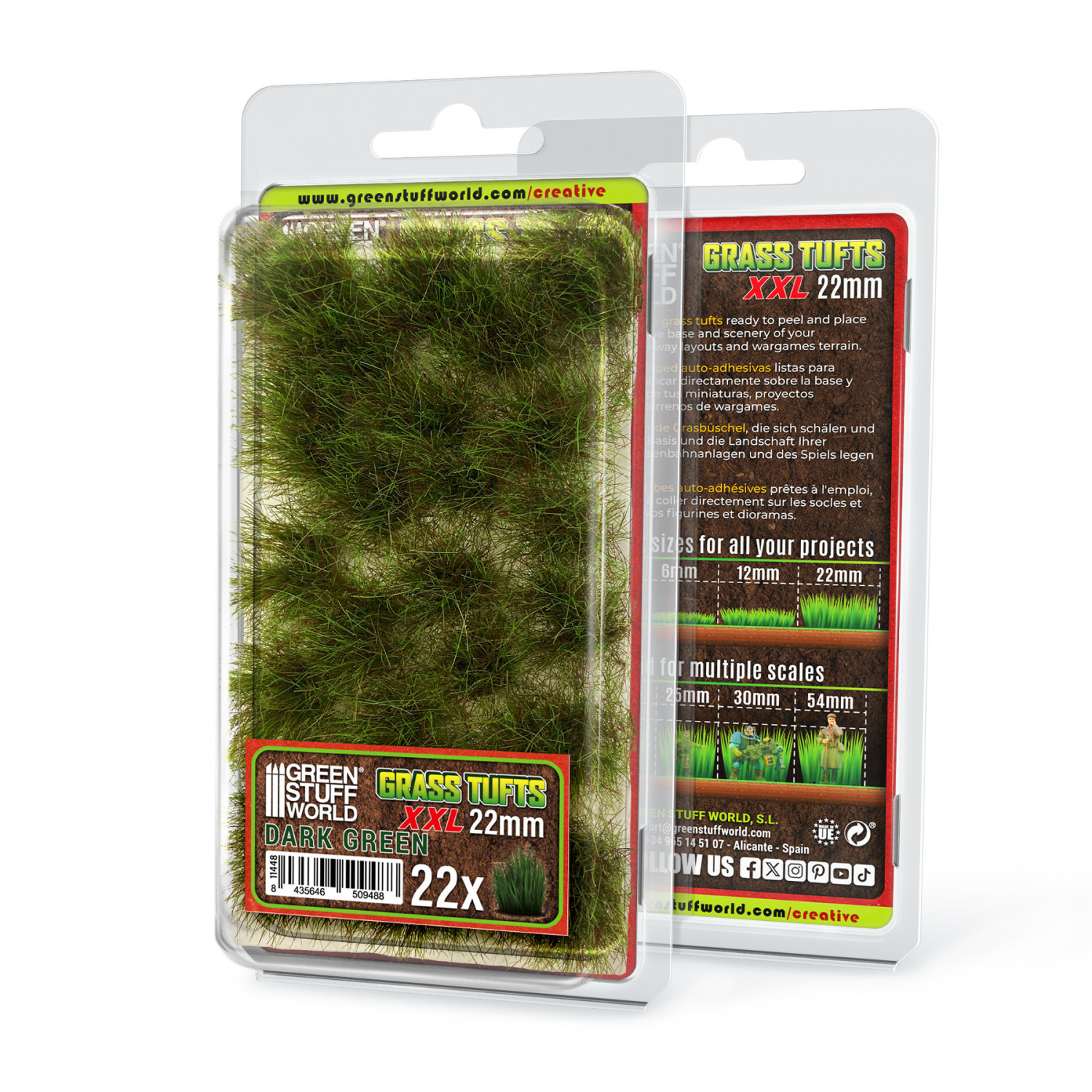 Grass TUFTS XXL - 22mm self-adhesive - DARK GREEN