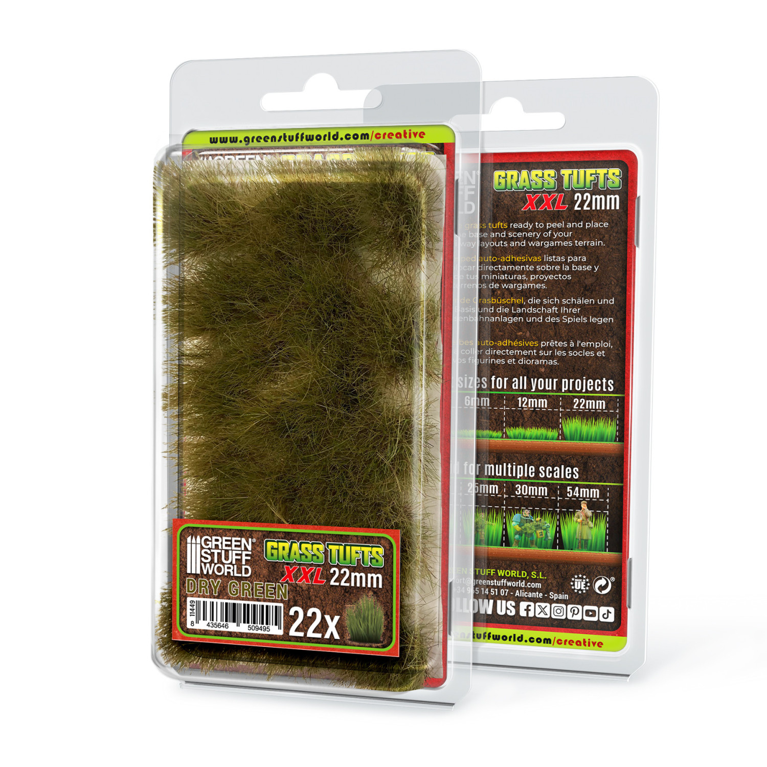 Grass TUFTS XXL - 22mm self-adhesive - DRY GREEN