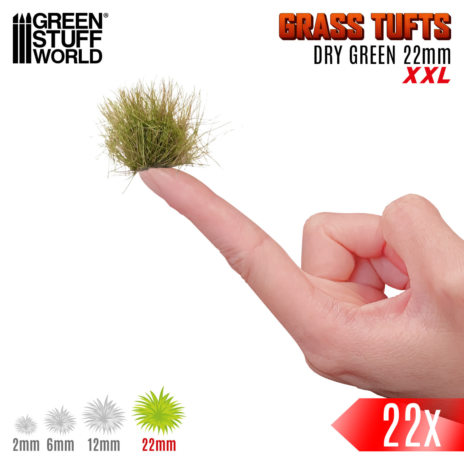 Grass TUFTS XXL - 22mm self-adhesive - DRY GREEN