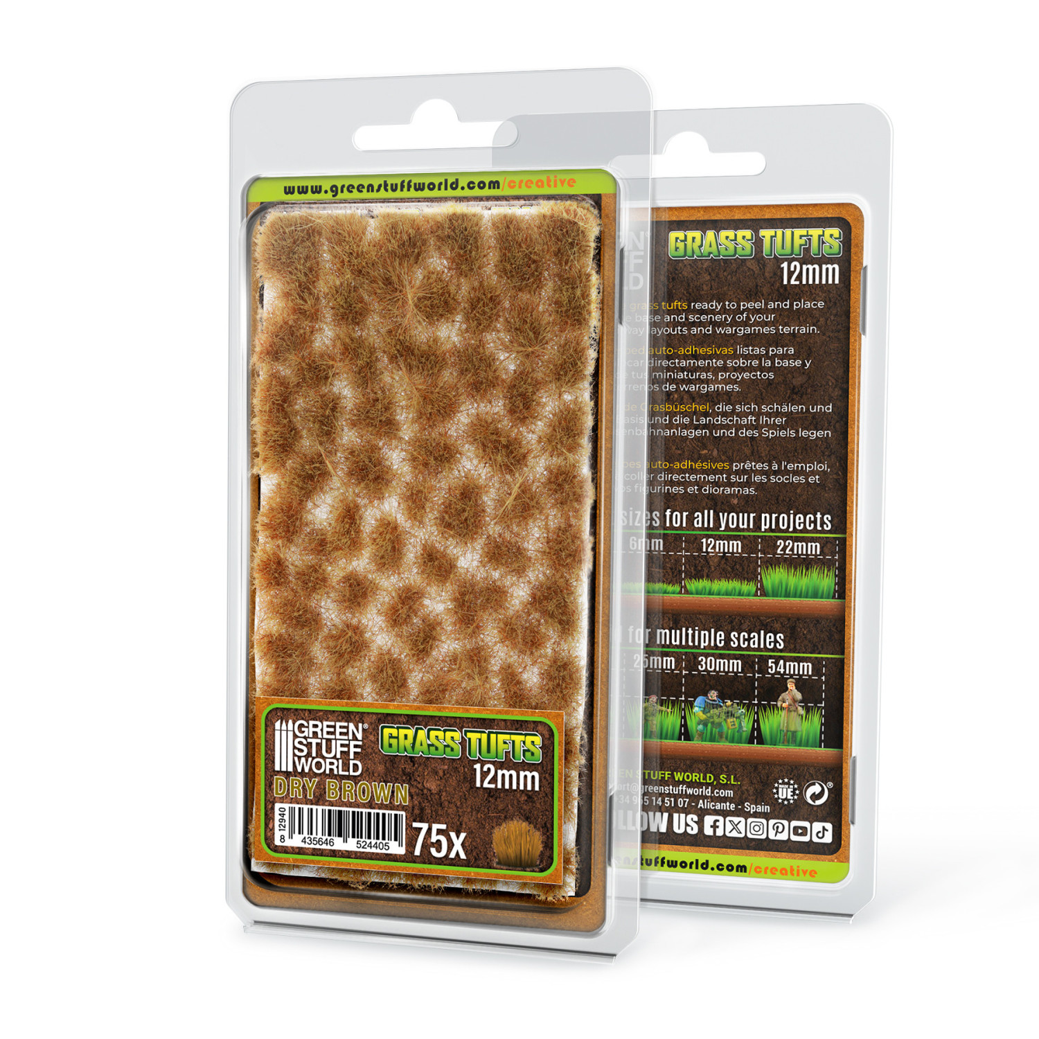 Static Grass Tufts 12 mm - Dry Brown