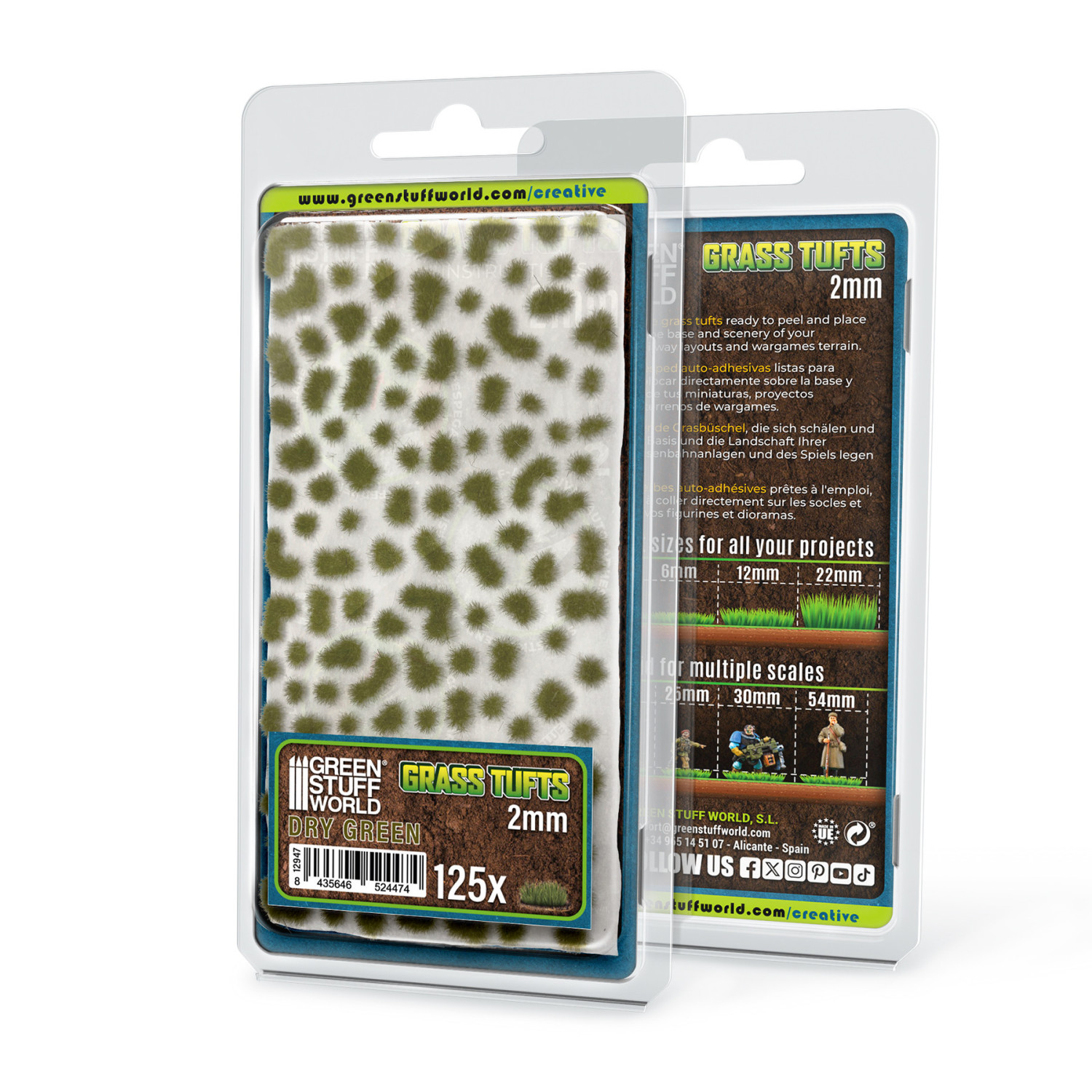 Static Grass Tufts 2 mm - Dry Green