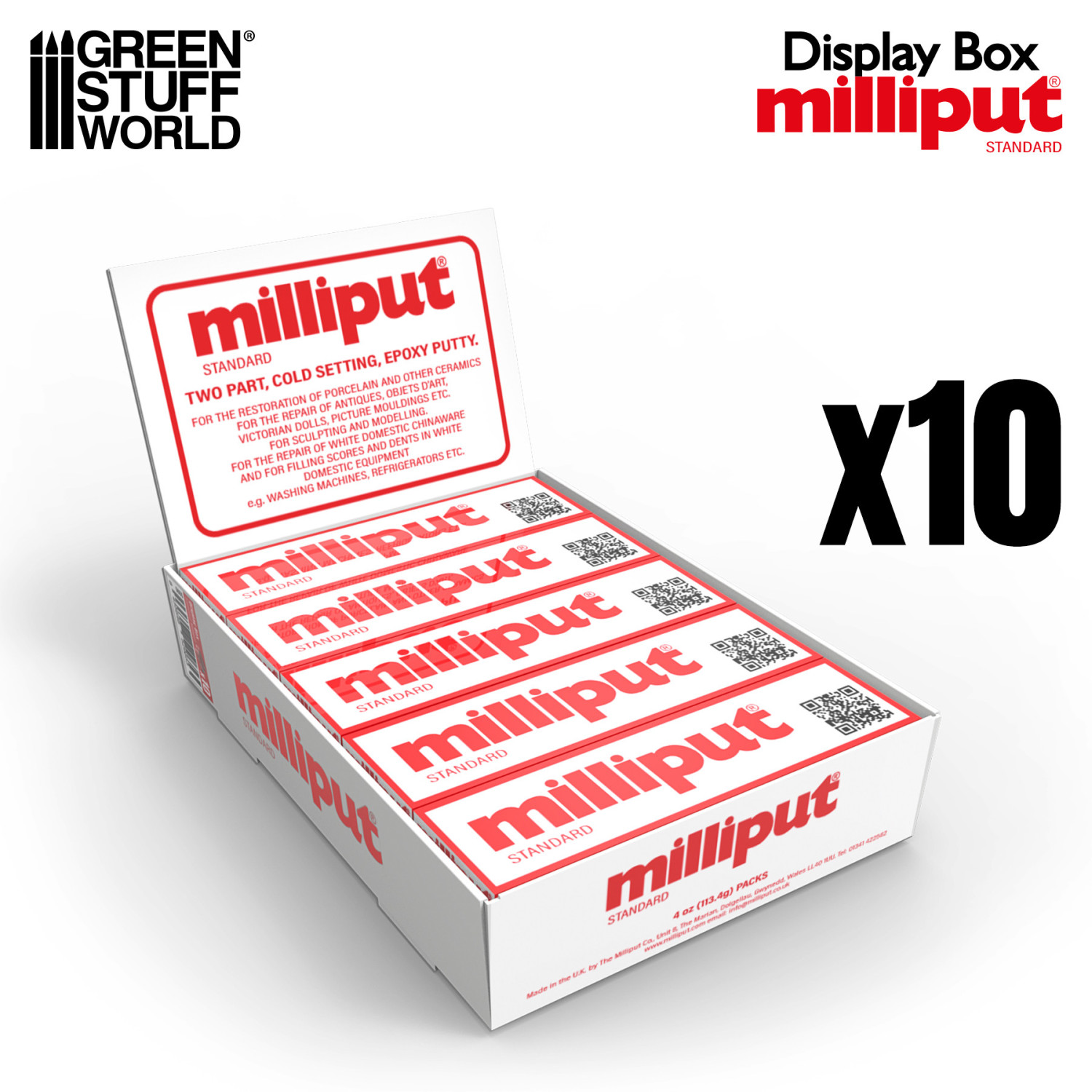 Display Box Milliput Standard Yellow Grey x10