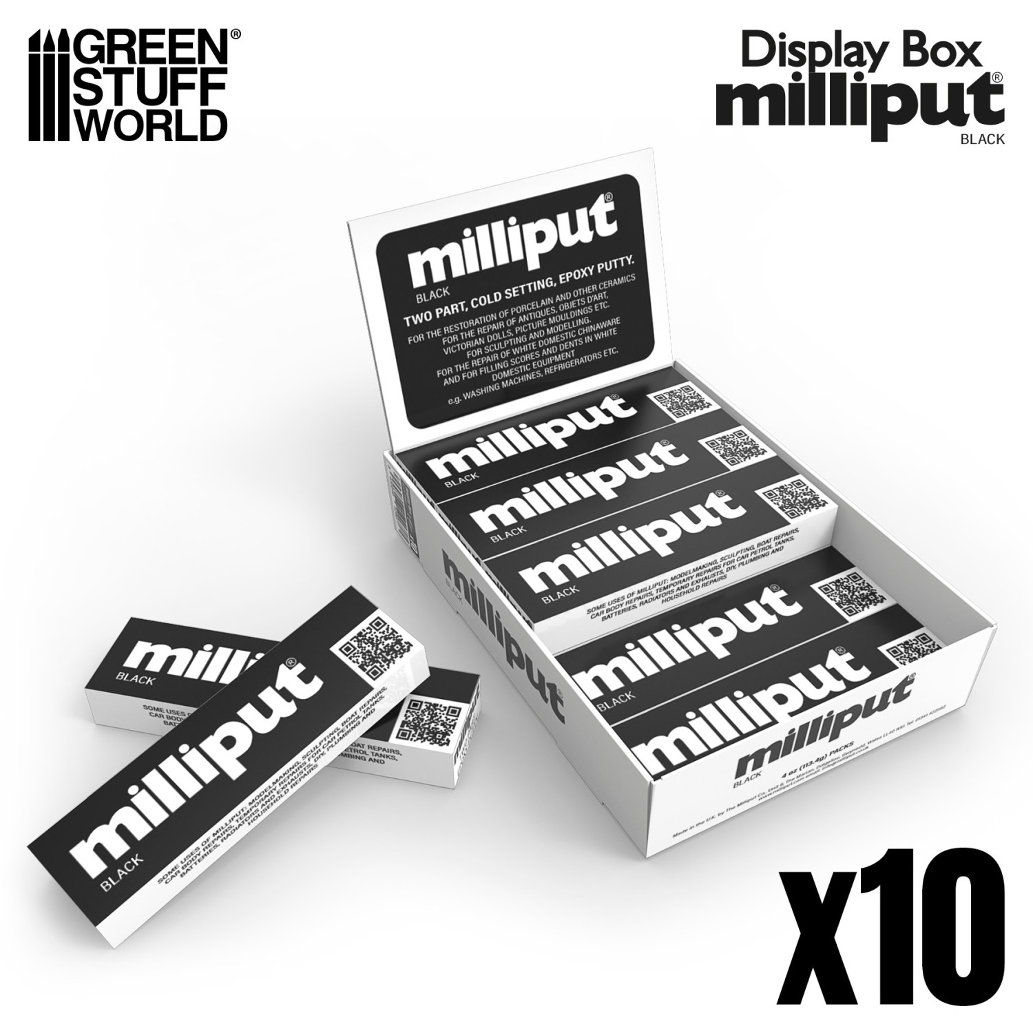 Display Box Milliput Black x10 units