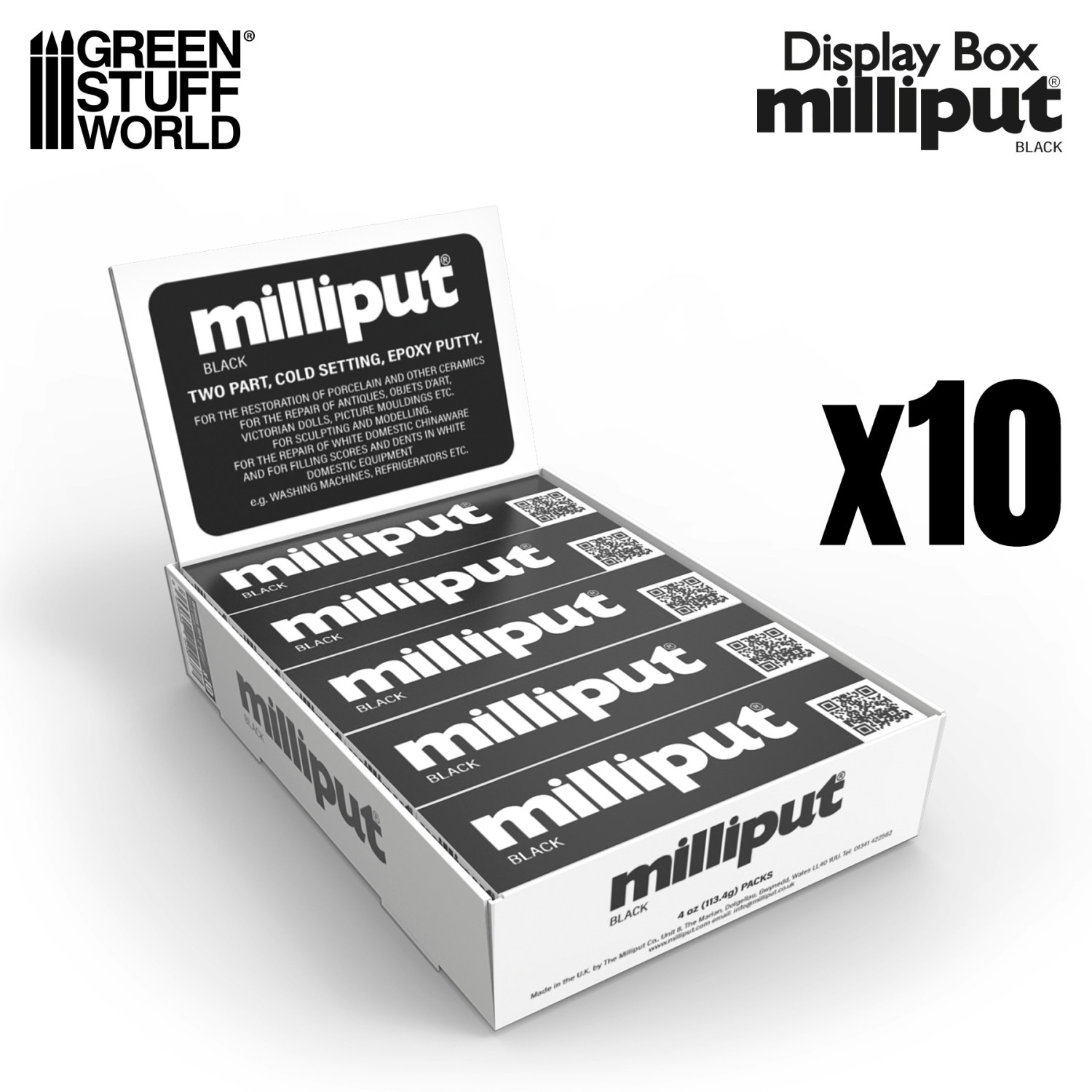 Display Box Milliput Black x10 units