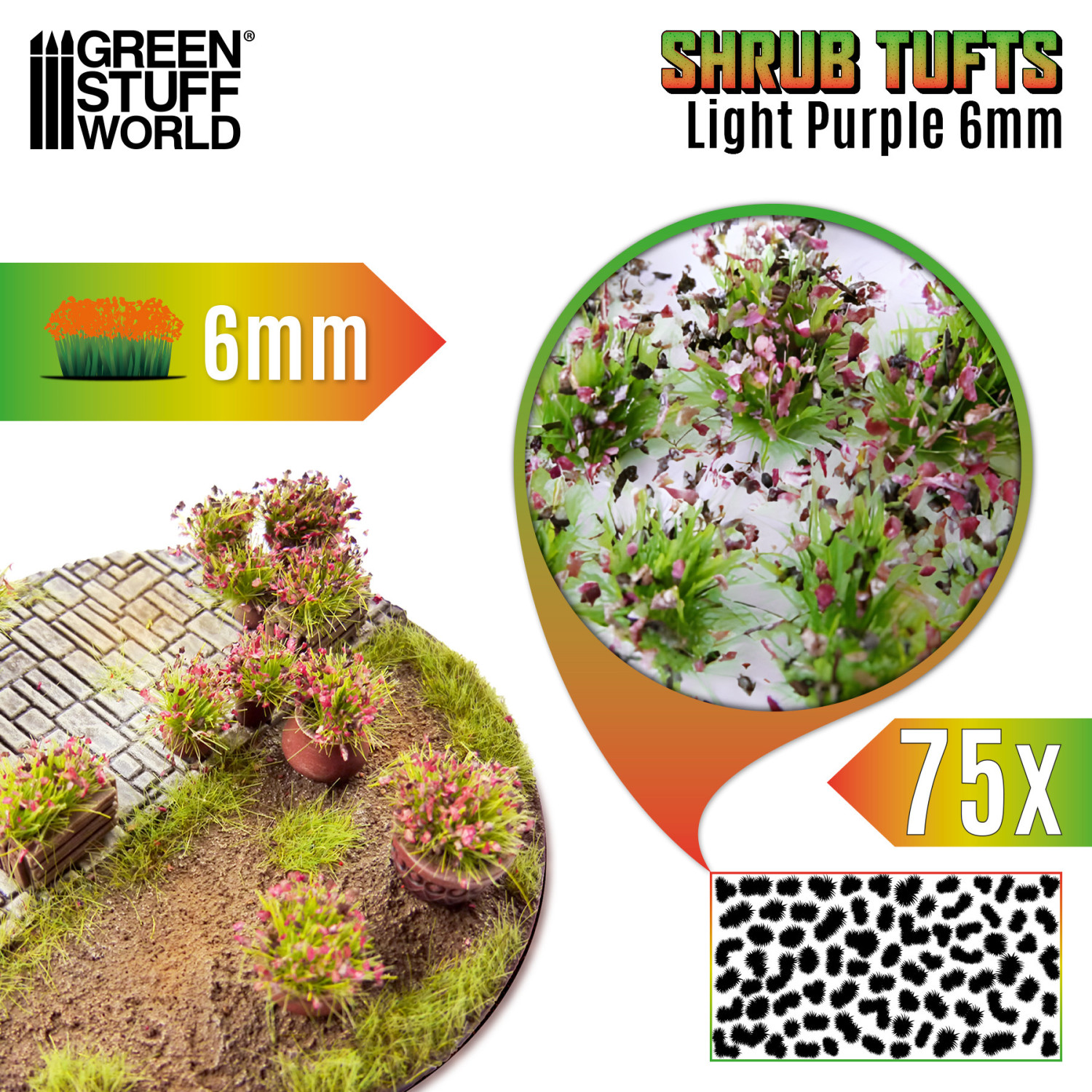 Shrub Tufts 6mm self-adhesive - Light Purple