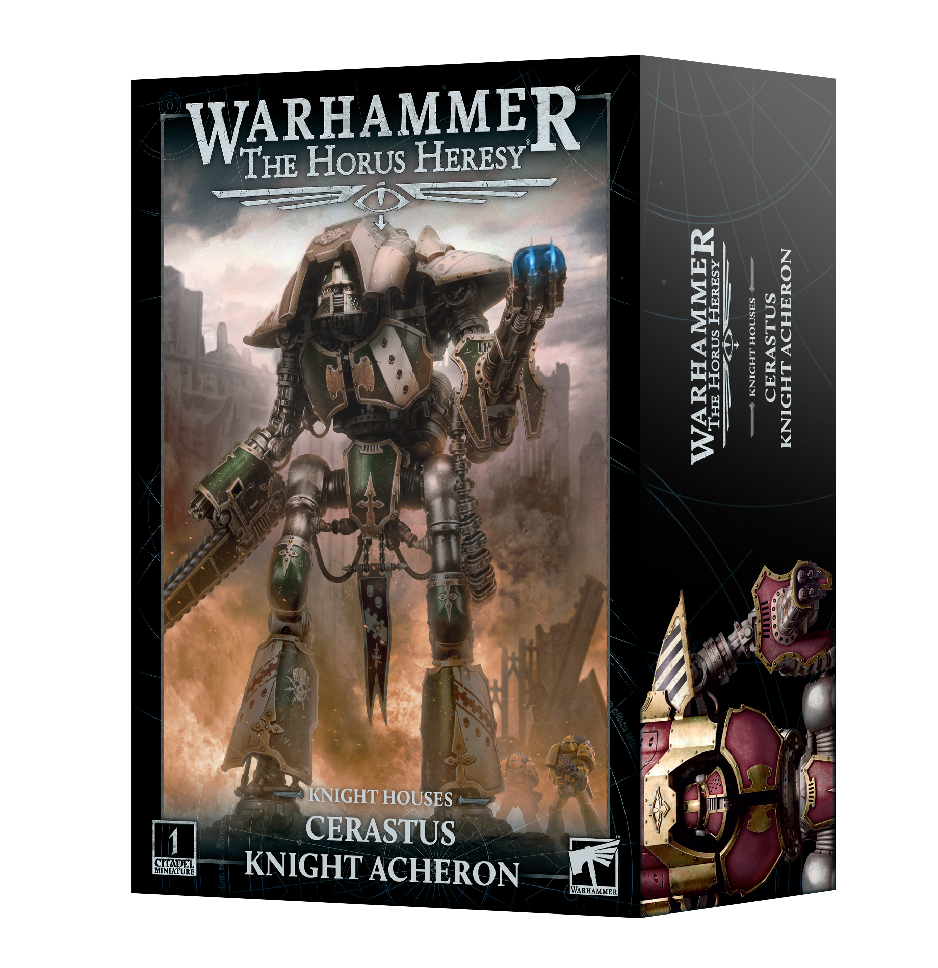 Full view of the assembled Cerastus Knight Acheron standing tall