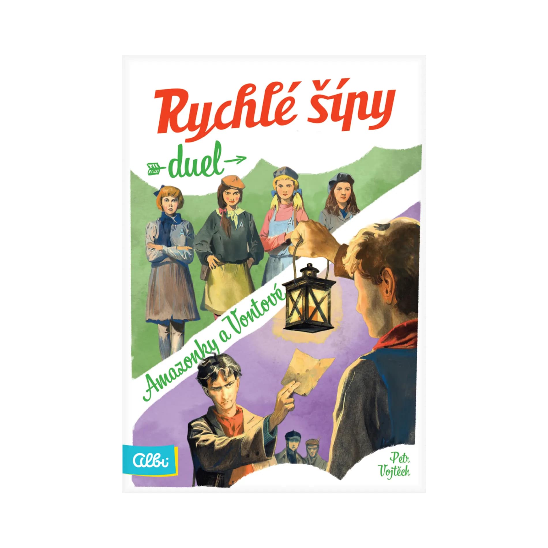 Hráči hrající karetní duel Rychlé šípy