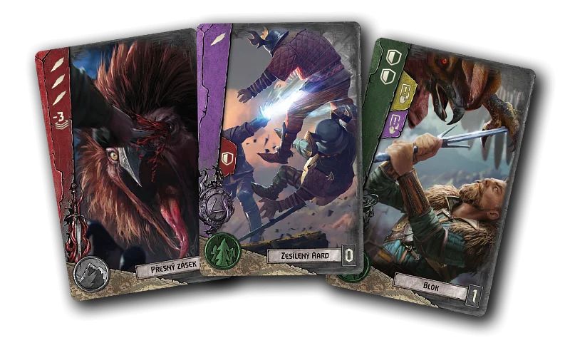 Detailed combat cards