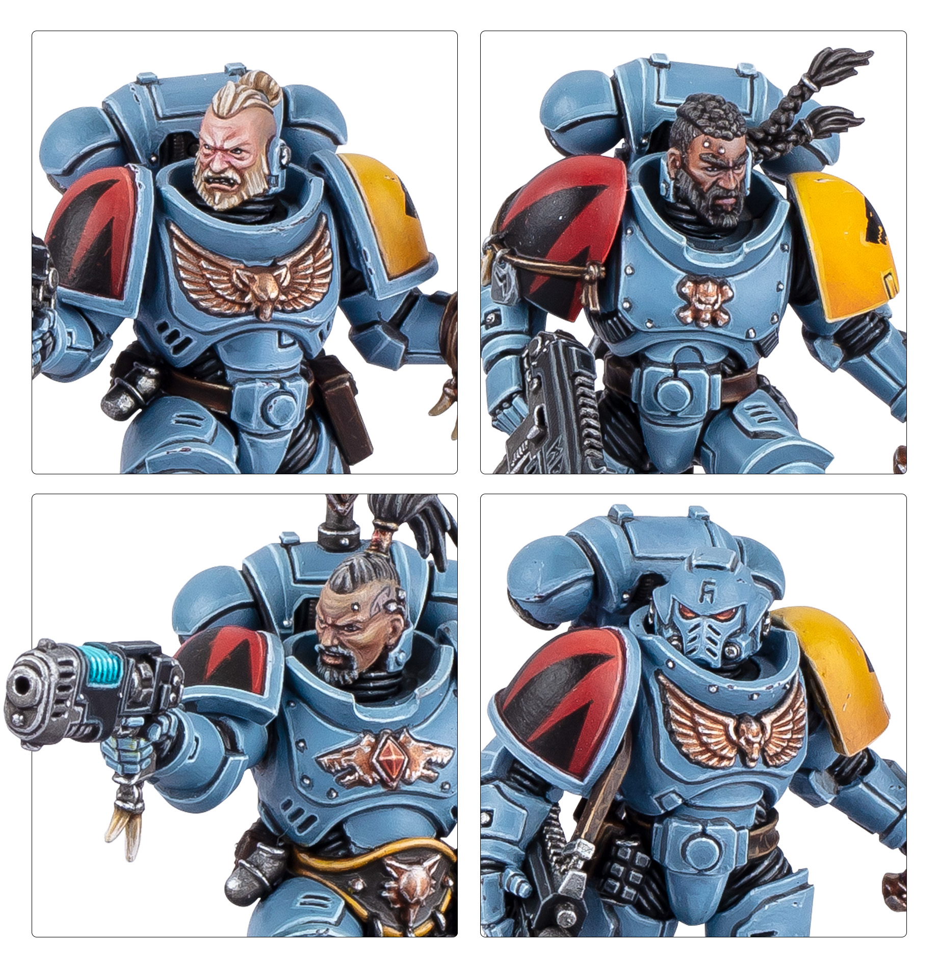Detailed Space Wolves elements and shoulder pads