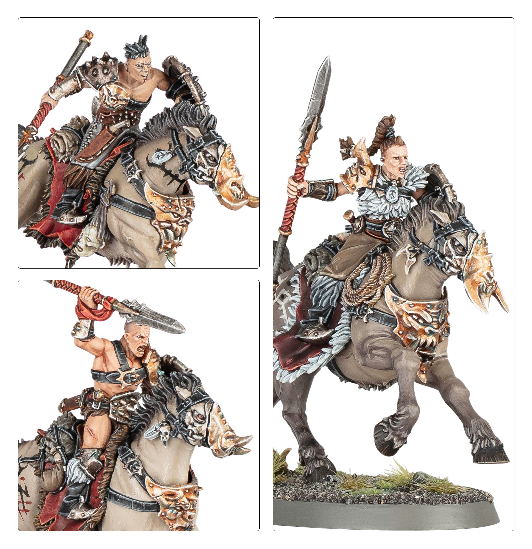 Darkoath Fellriders - zostavené štíty a kone