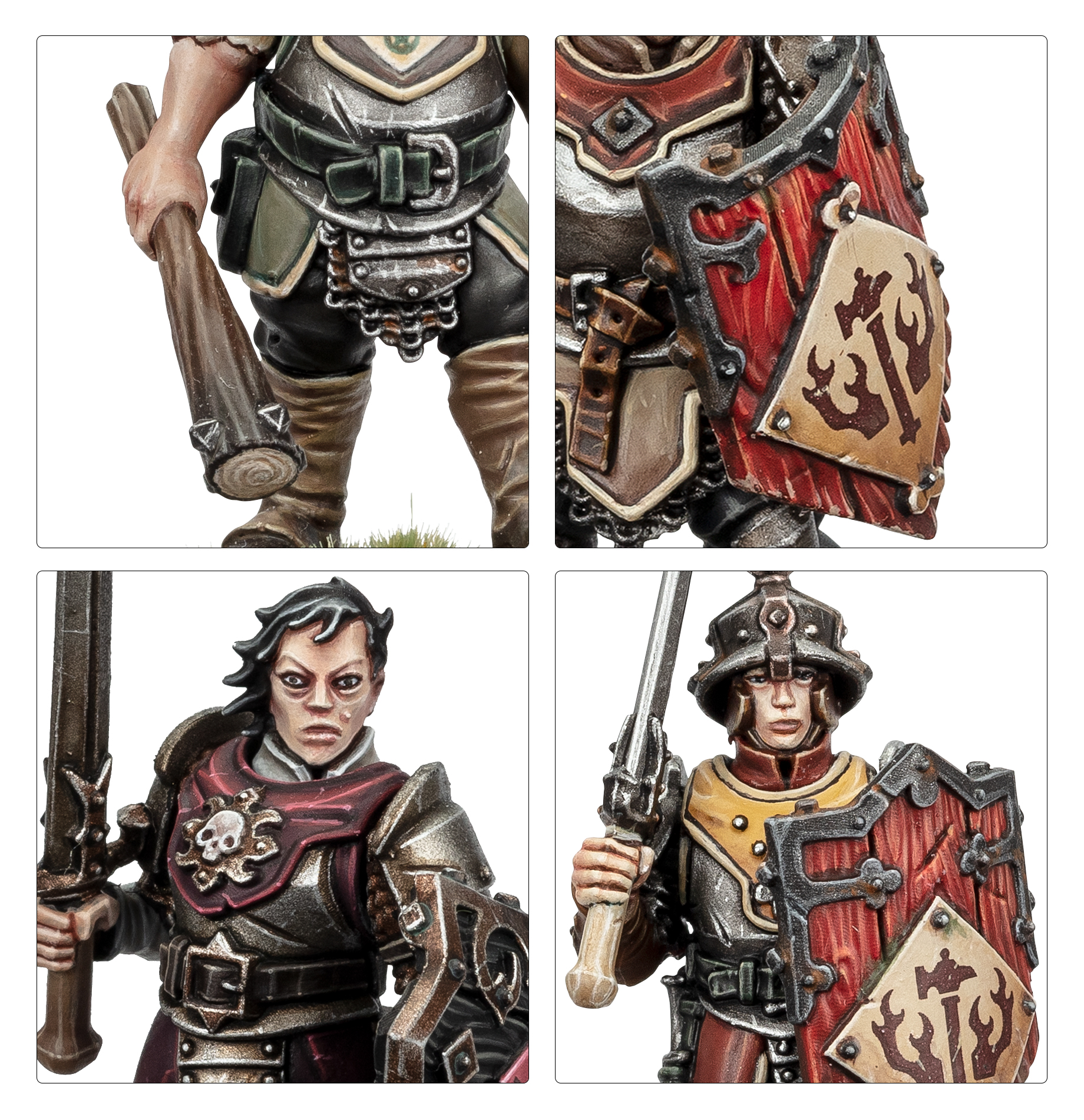 View of the unit shields and weapons