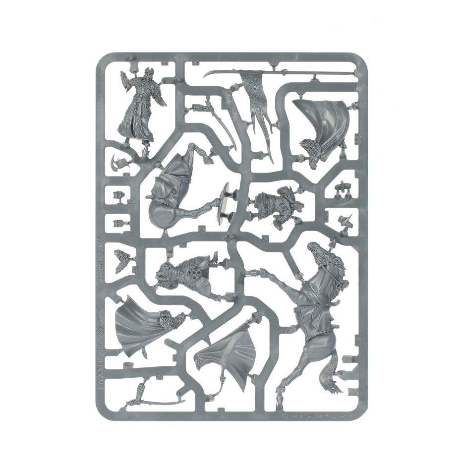 Detailed view of the miniatures from the Elrond, Master of Rivendell set