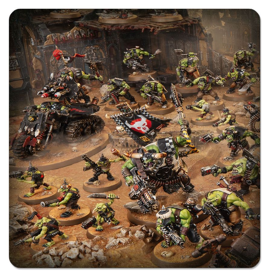 Ork miniatures from the Getting Started With Orks set