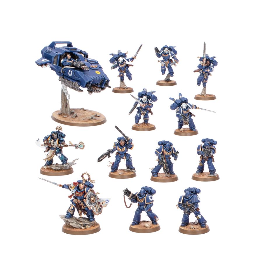Close-up of the Space Marine miniature