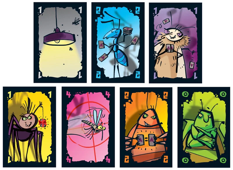 Detail of cards and playful illustrations in Túry Můry