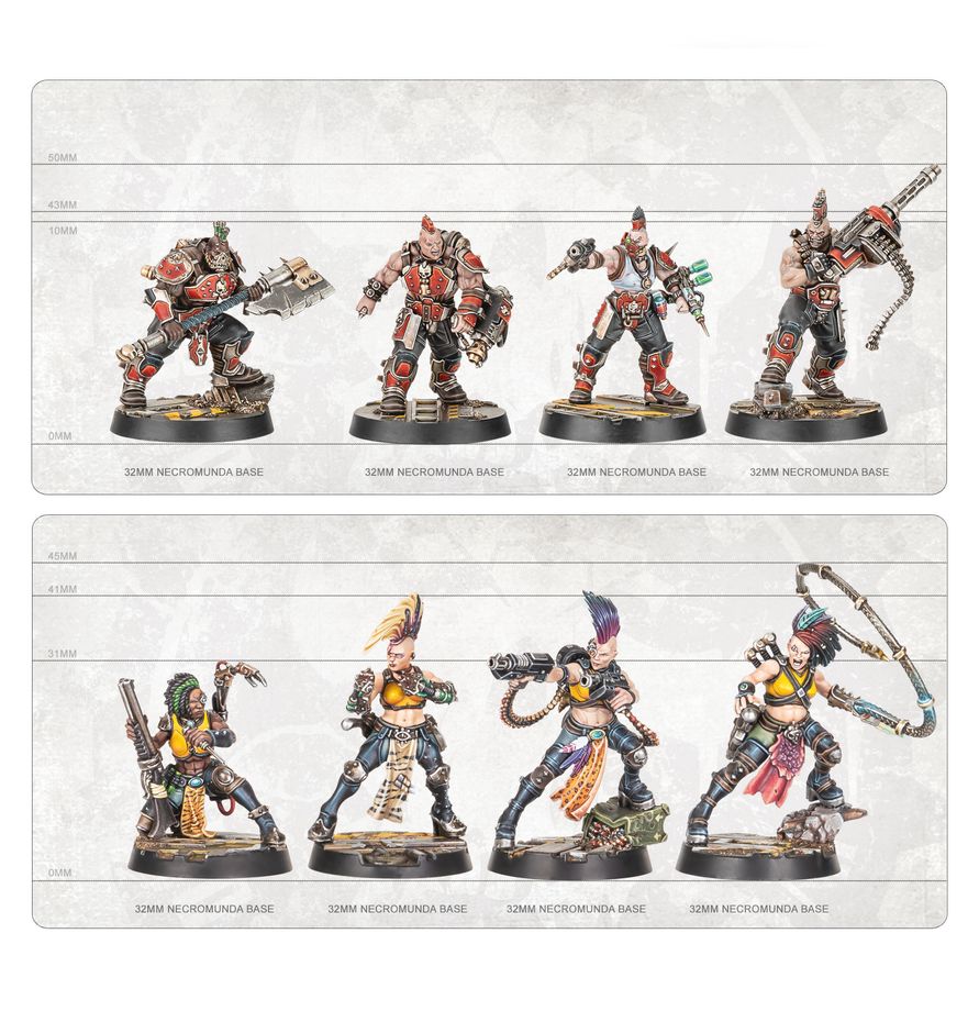 Painted Necromunda miniatures closeup