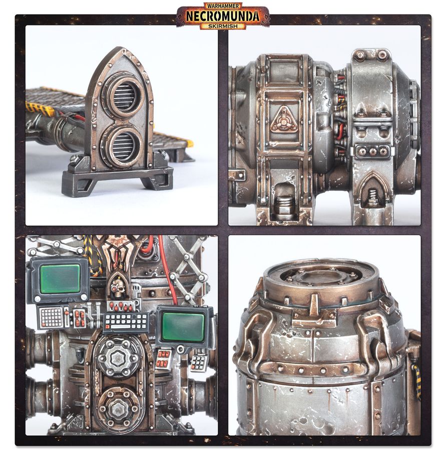 Plastic pipe components on a sprue for Necromunda terrain
